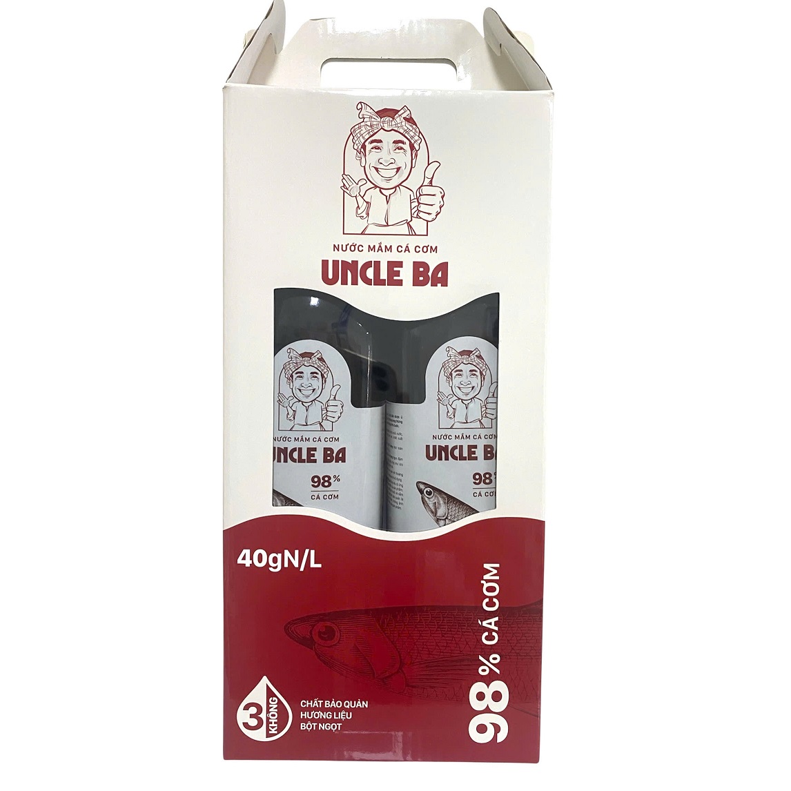 Hộp Nước mắm Uncle Ba 40°N (2 chai x 510 ml)